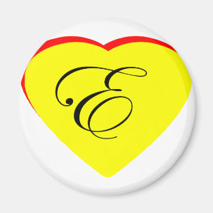 Heart Yellow Red E Wedding Invitation The MUSEUM Z Magnet