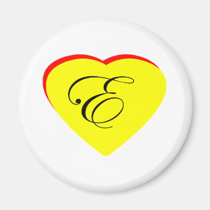 Heart Yellow Red E Wedding Invitation The MUSEUM Z Magnet