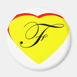Heart Yellow Red F Wedding Invitation The MUSEUM Z Magnet