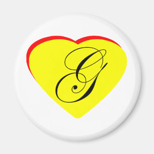 Heart Yellow Red G Wedding Invitation The MUSEUM Z Magnet