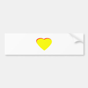 Heart Yellow Red Wedding Invitation The MUSEUM Zaz Bumper Sticker