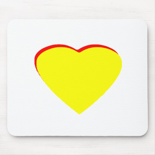 Heart Yellow Red Wedding Invitation The MUSEUM Zaz Mouse Pad (Front)