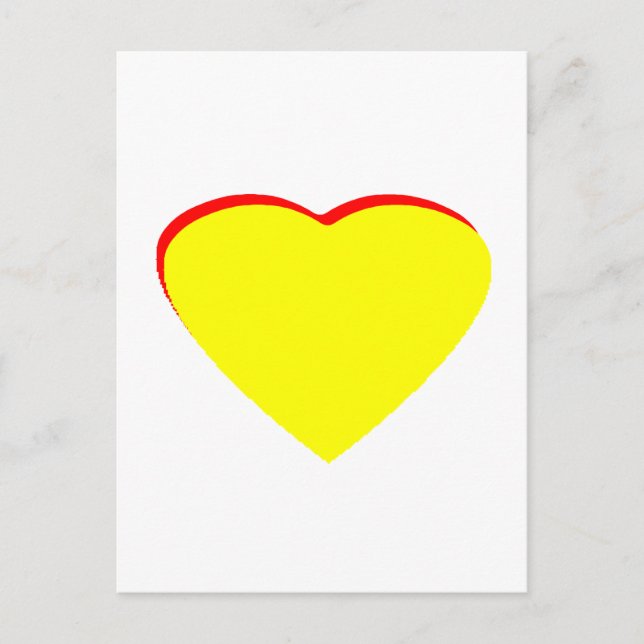 Heart Yellow Red Wedding Invitation The MUSEUM Zaz Postcard (Front)
