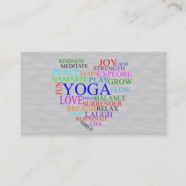 Heart Yoga Business Card for Yoga Teacher (Front)