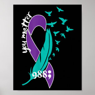Heart You 988 Suicide Prevention Awareness  Poster