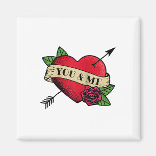 Heart You And Me Tattoo Raglan Baseball Tee_1 Magnet