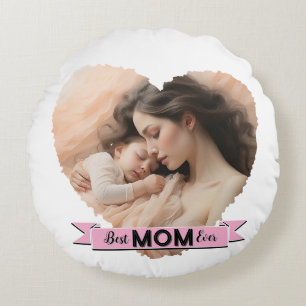 Heart You, Best Mum Ever Ribbon Round Cushion
