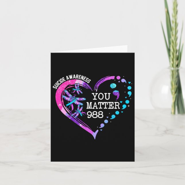 Heart You Problem 988 Suicide Prevention Awareness Card (Front)
