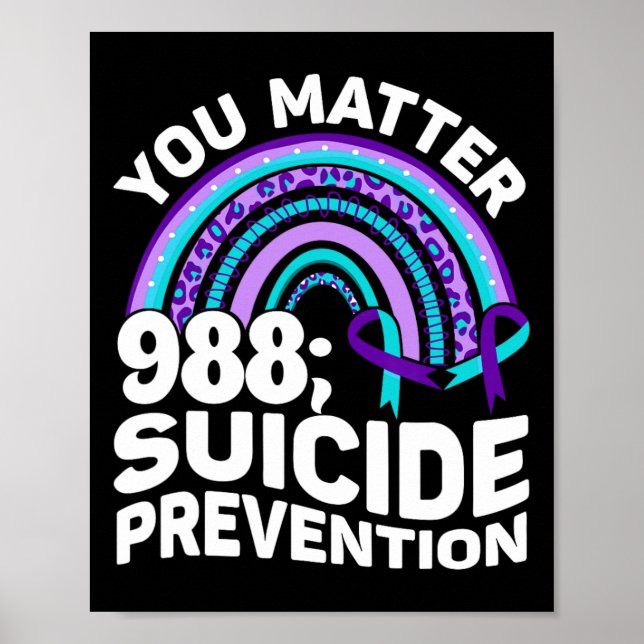 Heart You Problem 988 Suicide Prevention Awareness Poster (Front)