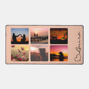 Heart Your Name Photo Script Custom Gift Desk Mat