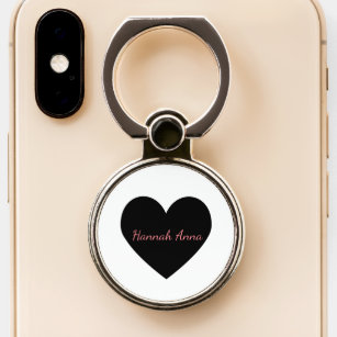 Heart & Your Name Pink Phone Ring Stand