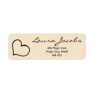 Heart Your Name Script Custom Gift Address Labels
