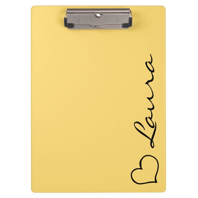 Heart Your Name Script Custom Gift Clipboard (Front)
