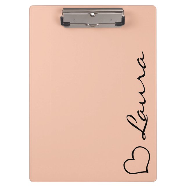 Heart Your Name Script Custom Gift Clipboard (Front)