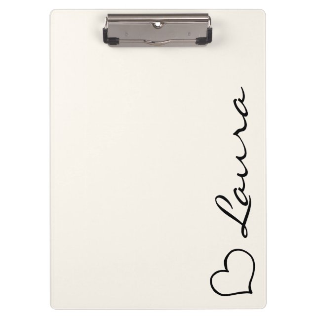 Heart Your Name Script Custom Gift Clipboard (Front)