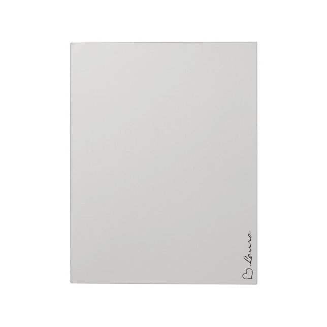 Heart Your Name Script Custom Gift Notepad (Rotated)