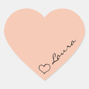Heart Your Name Script Custom Gift Sticker