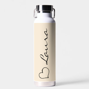 Heart Your Name Script Custom Gift Water Bottle
