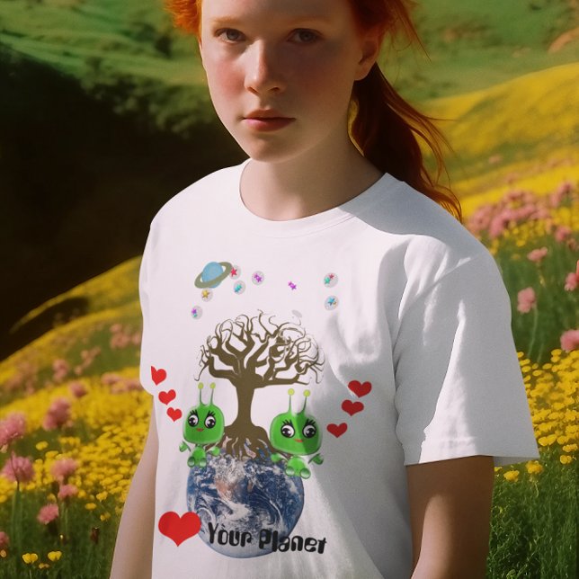 Heart Your Planet! Alien Gel Babies Sign T-Shirt (Creator Uploaded)