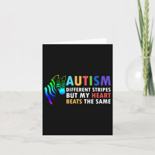 Heart Zebra Saying Inspirational Autism Awareness  Card