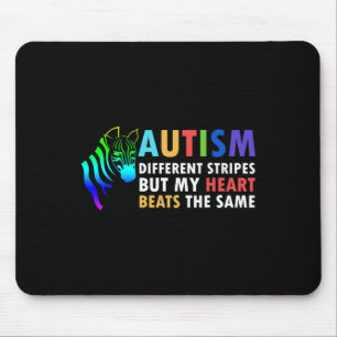 Heart Zebra Saying Inspirational Autism Awareness Mouse Pad