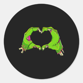 Heart Zombies Halloween Funny Love Horror Mens Classic Round Sticker