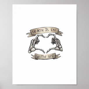 Heartagram Death Is Classic Skeleton Hand Heart Poster