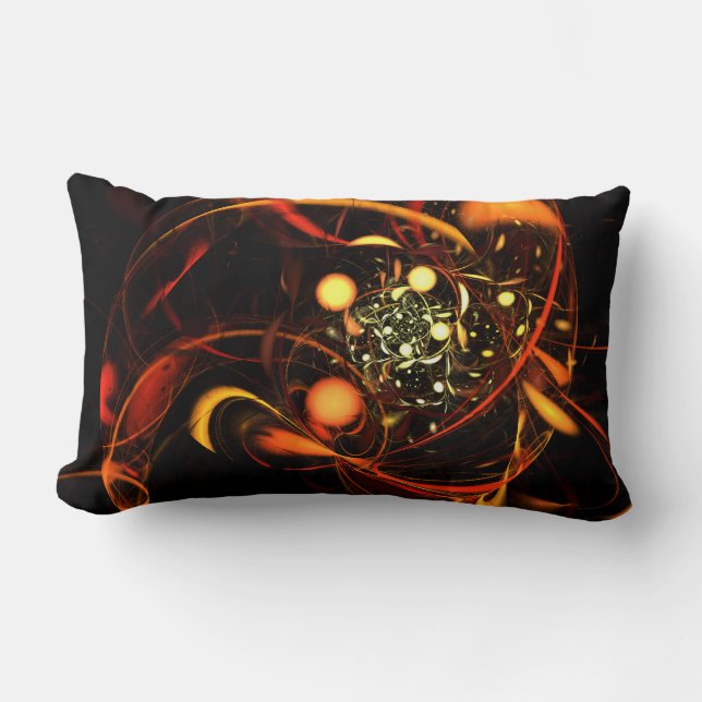 Heartbeat Abstract Art Lumbar Pillow (Front)
