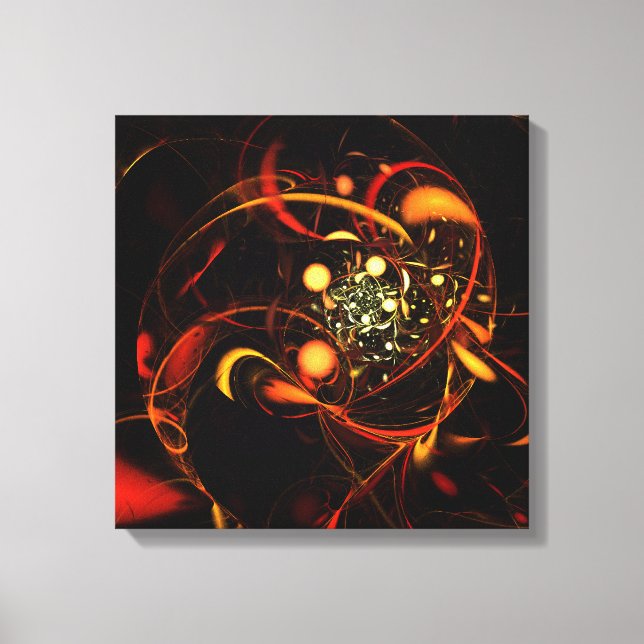 Heartbeat Abstract Art Quad Canvas Print (Front)