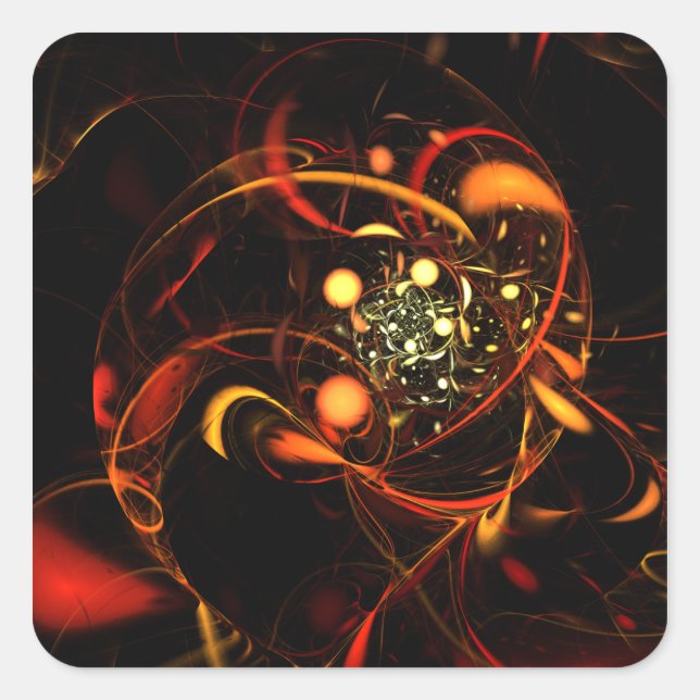 Heartbeat Abstract Art Square Sticker (Front)