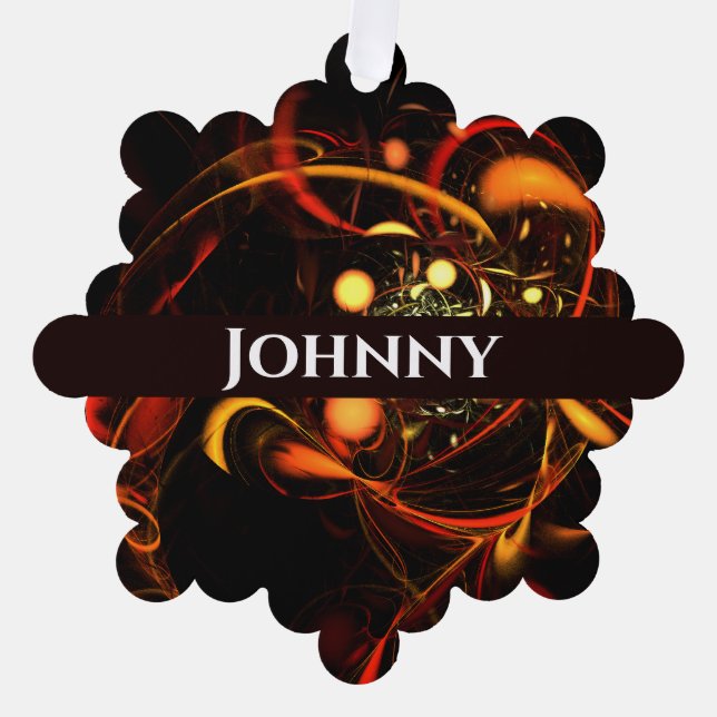 Heartbeat Abstract Art Tree Decoration Card (Front)