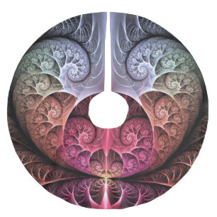 Heartbeat, Abstract Surreal Fantasy Fractal Art Brushed Polyester Tree Skirt