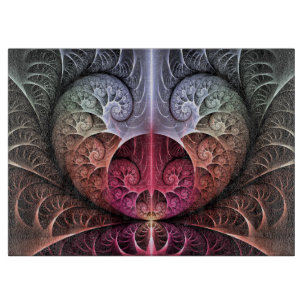 Heartbeat, Abstract Surreal Fantasy Fractal Art Cutting Board