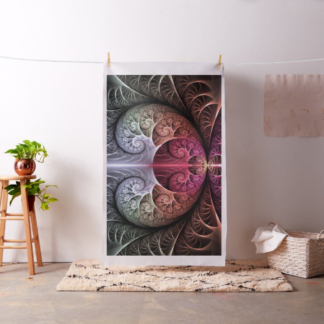 Heartbeat, Abstract Surreal Fantasy Fractal Art Fabric (In Situ)