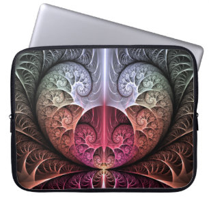 Heartbeat, Abstract Surreal Fantasy Fractal Art Laptop Sleeve