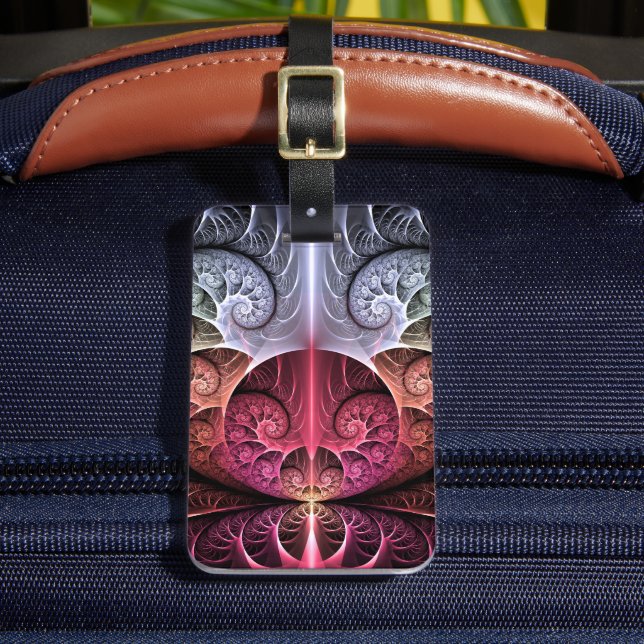Heartbeat, Abstract Surreal Fantasy Fractal Art Luggage Tag (Front Insitu 2)