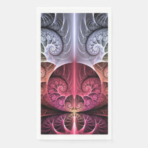 Heartbeat, Abstract Surreal Fantasy Fractal Art Napkin