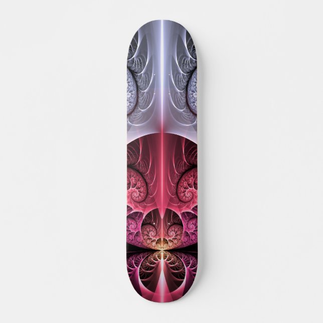 Heartbeat, Abstract Surreal Fantasy Fractal Art Skateboard (Front)
