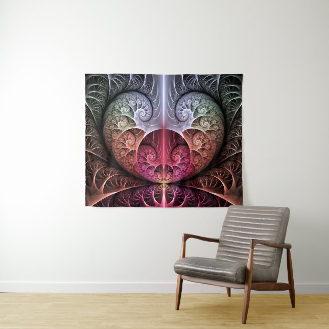 Heartbeat, Abstract Surreal Fantasy Fractal Art Tapestry (In Situ (Horizontal))