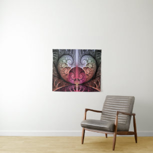 Heartbeat, Abstract Surreal Fantasy Fractal Art Tapestry