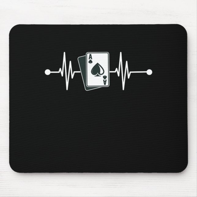 Heartbeat Ace Spades Cards Casino Player Poker Gam Mouse Pad (Front)