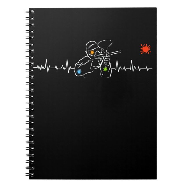 Heartbeat Airsoft Player Colourful Paintball Notebook (Front)