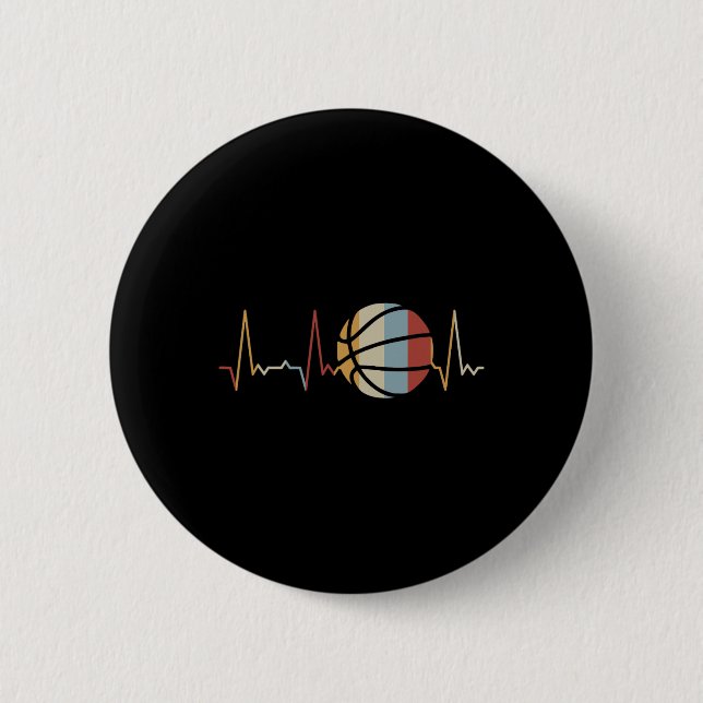Heartbeat Basketball 2 6 Cm Round Badge (Front)