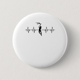 Heartbeat Basketball - Basketball Heartbeat For Ba 6 Cm Round Badge