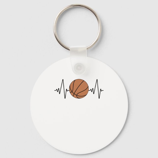 Heartbeat Basketball  Key Ring (Front)