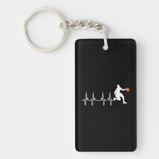 Heartbeat Basketball Player Basketball Lover Key Ring