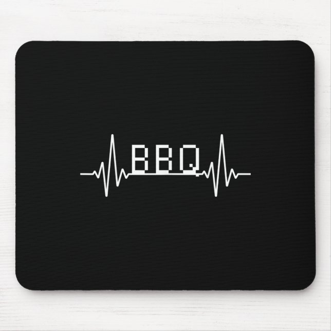 Heartbeat Bbq Grill Masters Gift Bbq Themed Heartb Mouse Pad (Front)