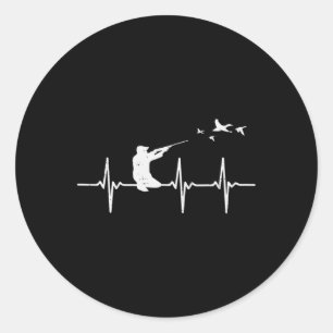 Heartbeat Bird Shooting Hunting Duck Goose Hunter  Classic Round Sticker