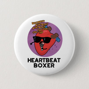 Heartbeat Boxer Funny Music Heart Pun 6 Cm Round Badge