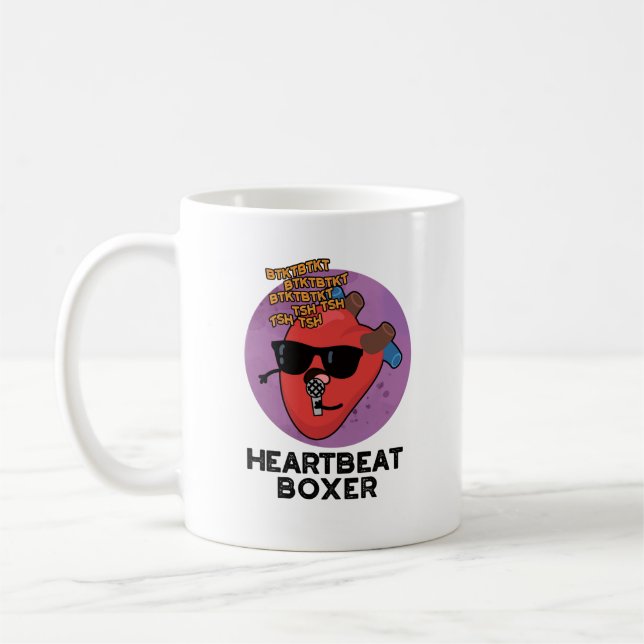 Heartbeat Boxer Funny Music Heart Pun  Coffee Mug (Left)